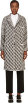 Thumbnail for your product : Thom Browne Grey & White Knit Herringbone Coat