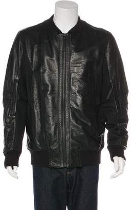 Helmut Lang Mesh-Accented Leather Jacket