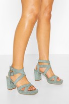 Thumbnail for your product : boohoo Strappy Peeptoe Platform Heels