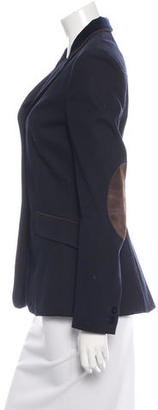 Dolce & Gabbana Leather-Trimmed Long Sleeve Blazer