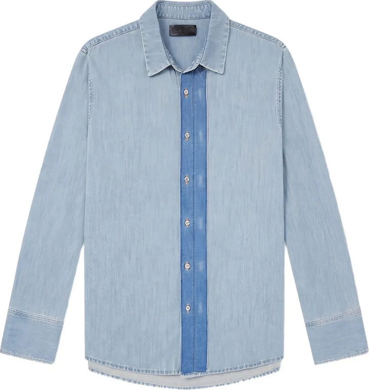 424 Hoorsenbuhs two-tone denim shirt