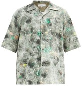 Thumbnail for your product : SASQUATCHfabrix. Norihagashi Camp-collar Marble-print Cotton Shirt - Green Multi