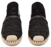 Thumbnail for your product : Valentino Marrakech Macrame And Leather Espadrilles - Womens - Black