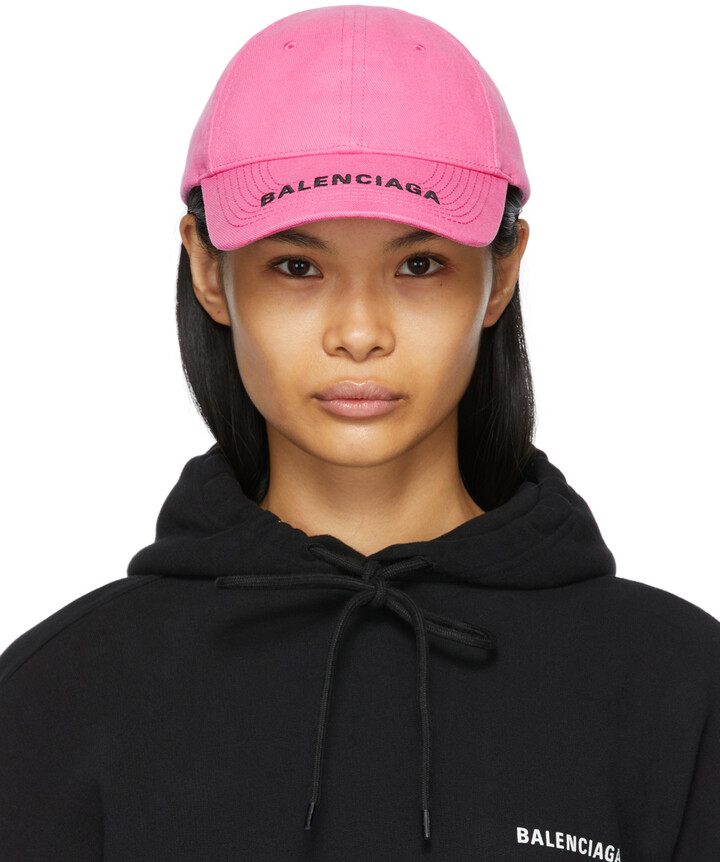 Balenciaga Pink Visor Logo Cap - ShopStyle Hats