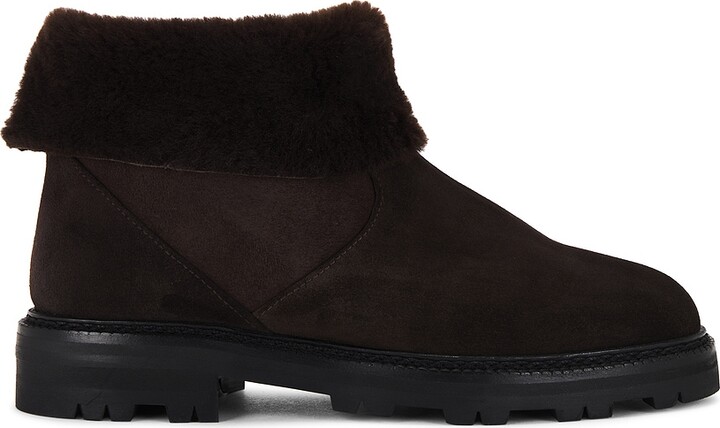 Manolo Blahnik Tomosa Suede Boot in Brown