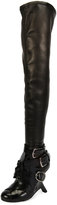 Thumbnail for your product : Tom Ford Multi-Strap Wedge Over-the-Knee Boot, Black