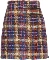 Thumbnail for your product : Gucci Belted Wool Blend Tweed Miniskirt