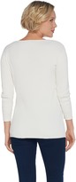Thumbnail for your product : BROOKE SHIELDS Timeless 3/4 Sleeve Lace-Up Sweater