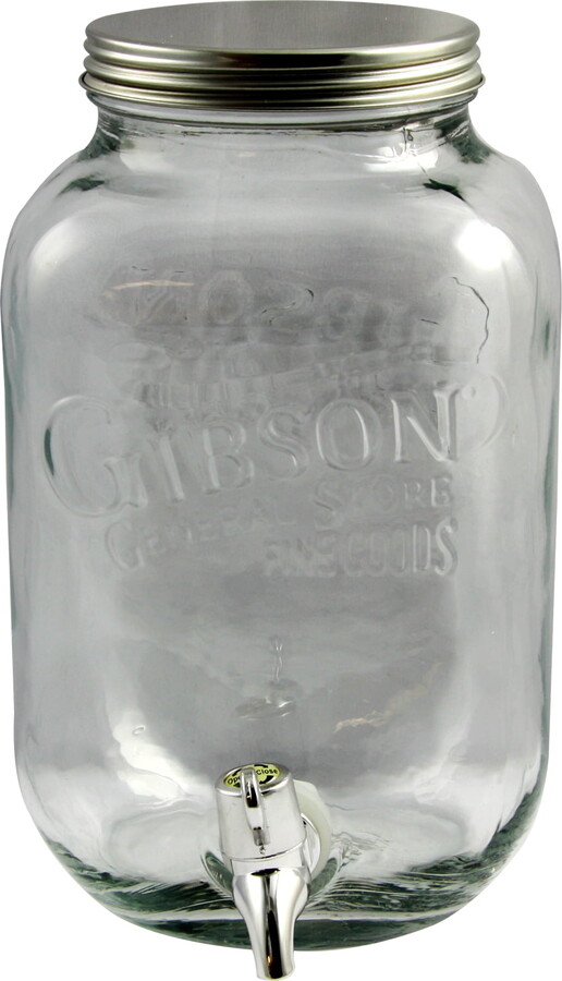 General Store Gibson Home 1 Gallon Mason Beverage Dispenser in Clear Glass