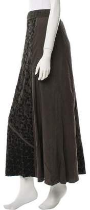 Burning Torch Embroidered Midi Skirt w/ Tags