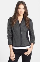 Thumbnail for your product : Classiques Entier 'Marled Grid' Collarless Mixed Media Jacket