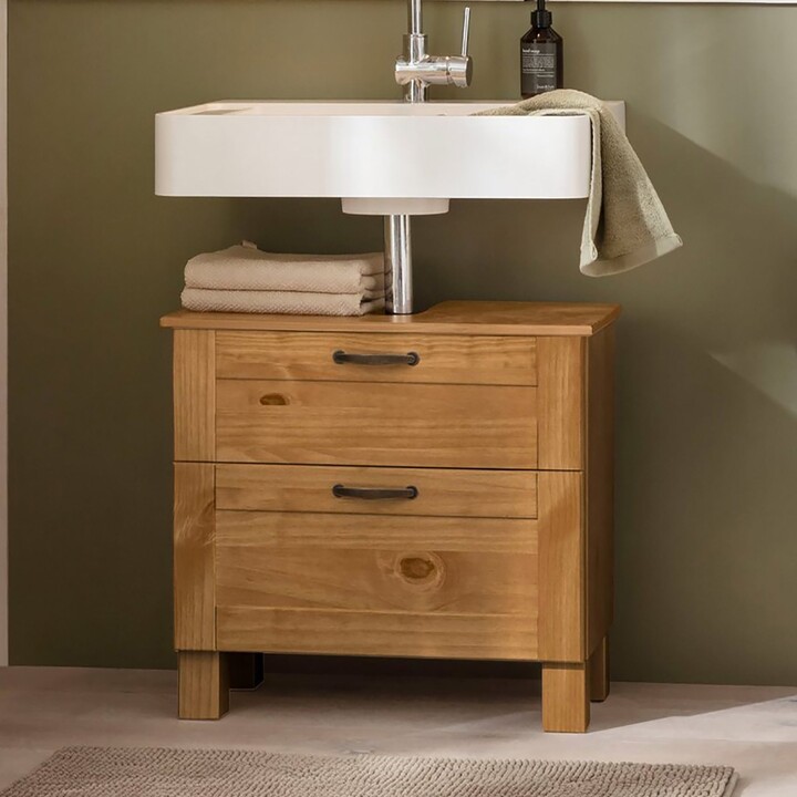 Dunelm Harlow Undersink Unit, Oak Effect Natural ShopStyle Bath Accessories