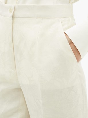 Etro Bristol Floral-jacquard Trousers - White