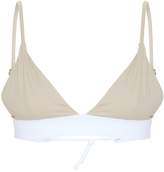 Thumbnail for your product : PrettyLittleThing Nude Contrast Hem Triangle Bikini Top