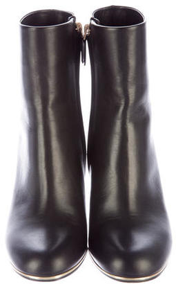 Givenchy Round-Toe Leather Ankle Boots
