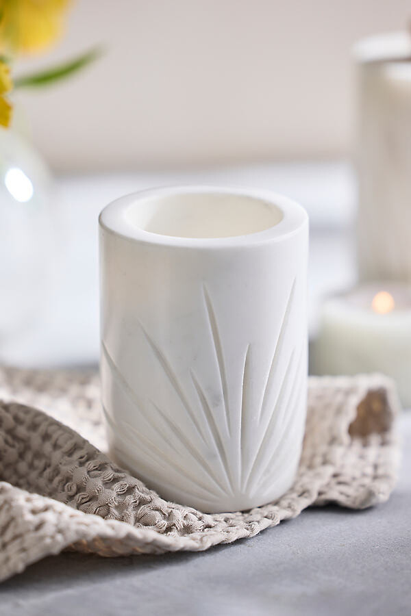 Aloe Etched Marble Bath Tumbler at Terrain