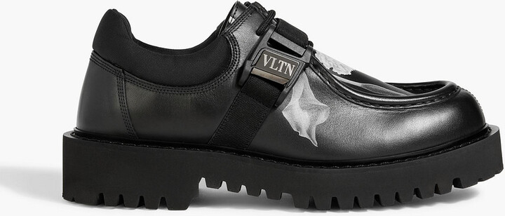 Valentino Garavani Flowersity VLTN printed leather derby shoes