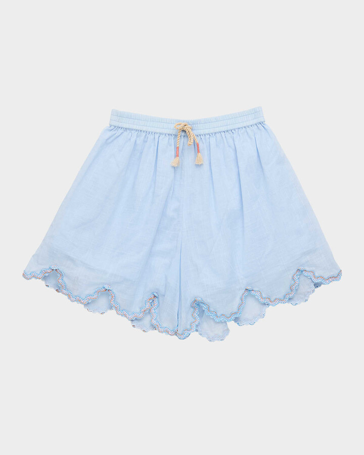 Zimmermann Girl's Cascadian Ric Rac-Trim Shorts, Size 4-12