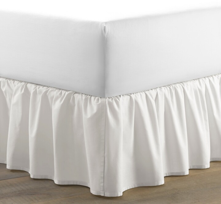 Laura Ashley Solid Ruffled Cotton Bedskirt King