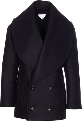 Bottega Veneta Black Stretch Acrylic Blend Coat - ShopStyle
