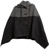 Thumbnail for your product : See by Chloe Plaid Wool Hooded Cape Coat