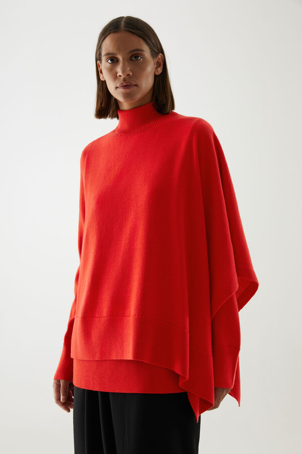 Cos Merino Wool Hybrid Cape - ShopStyle Sweaters