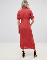 Thumbnail for your product : ASOS DESIGN Petite button through maxi tea dress