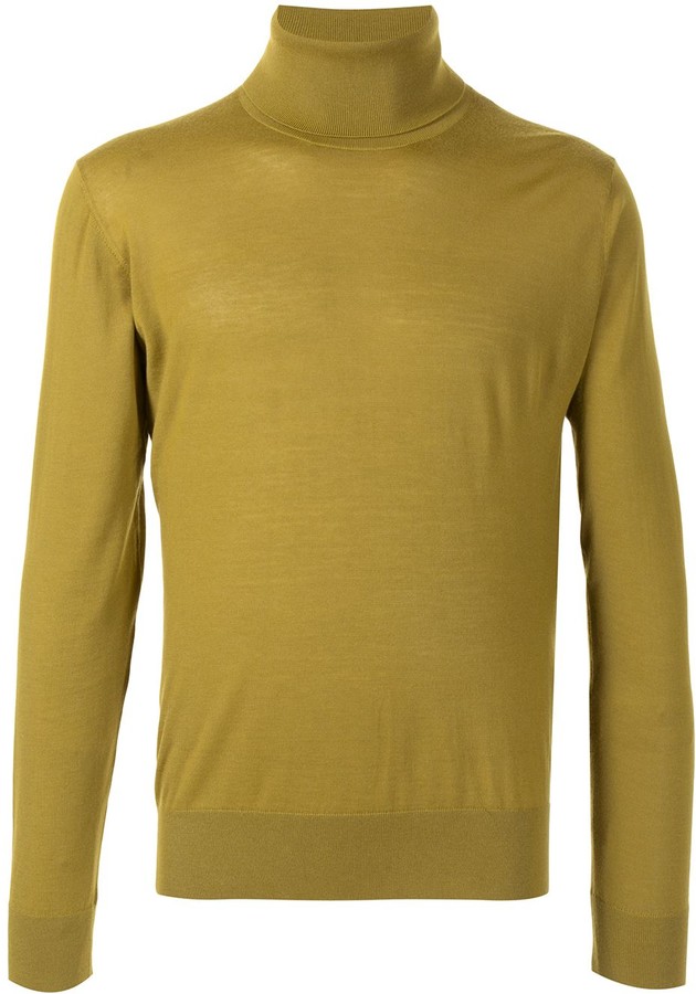men yellow turtleneck