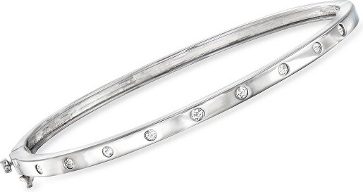 Ross-Simons PureCollectionbyRoss-Simons0.25ct.t.w.DiamondStationBangleBraceletinSterlingSilverSize7