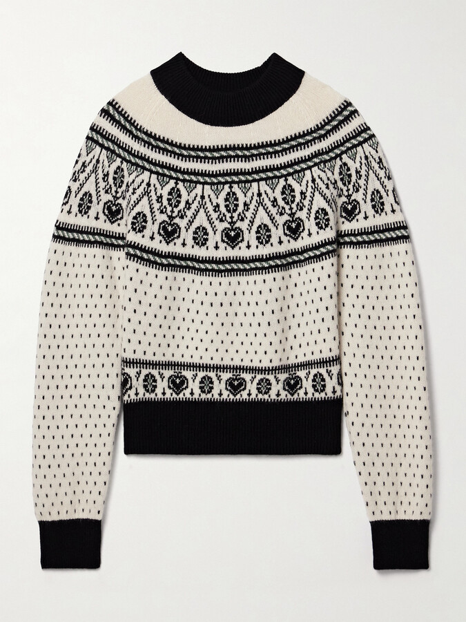 KHAITE Guy Intarsia Cashmere-blend Sweater - Cream