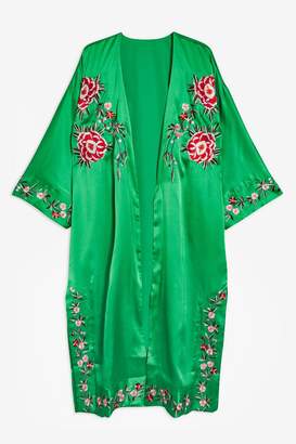 Topshop PETITE Longline Embroidered Kimono