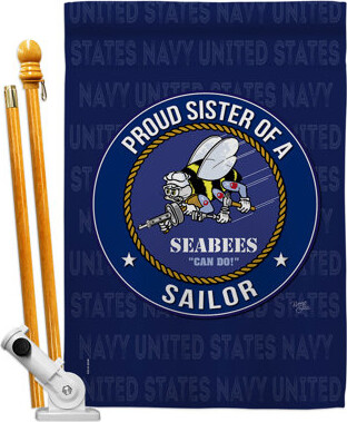 Breeze Decor 2-Sided Polyester 40 x 28 in. Flag Set