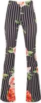 Thumbnail for your product : PrettyLittleThing Black Printed Slinky Flare Trouser