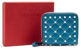 Thumbnail for your product : Valentino Rockstud Spike Zip Around Leather Wallet - Womens - Blue White