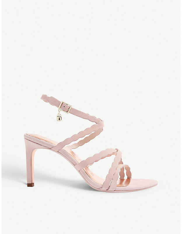 ted baker grey suede barely there block heeled sandals