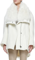 Thumbnail for your product : Helmut Lang Inclusion Fur-Collar Felt Coat