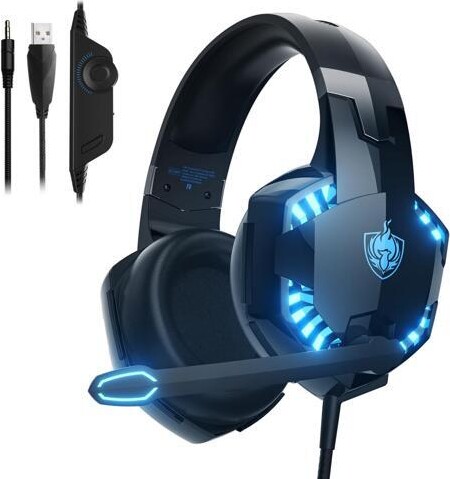 miqpower PC Gaming Headset, G2000 Stereo Gaming Headset for PS4 Xbox One PS5 Nintendo Controller, Over Ear Headphones with Noise Cancelling Mic, Bass...