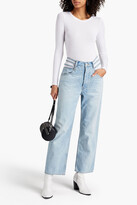 Thumbnail for your product : 3x1 Cropped striped high-rise straight-leg jeans