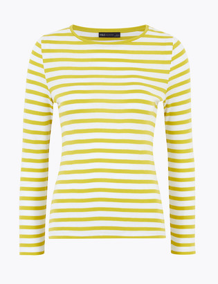 Marks and Spencer Pure Cotton Regular Fit Long Sleeve Top