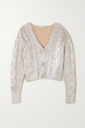 silver cropped cardigan
