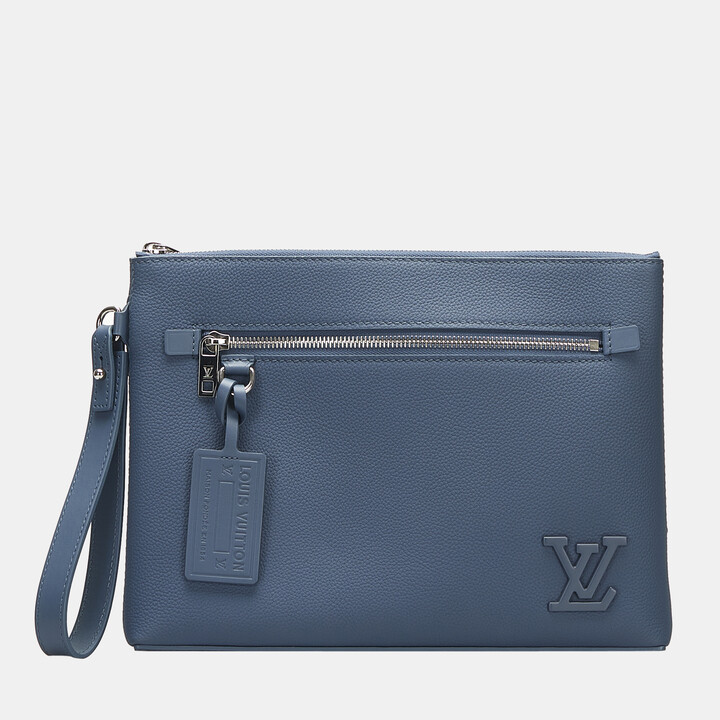 Louis Vuitton Pochette Voyage MM Bag Taiga Leather Dark Blue 2018