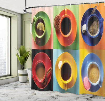 East Urban Home Rockmore Coffee Shower Curtain Coffee Cocoa Deserts Multicolor