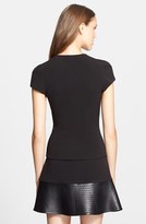 Thumbnail for your product : L'Agence Zip Front Leather Panel Top