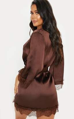 PrettyLittleThing Chocolate Lace Robe