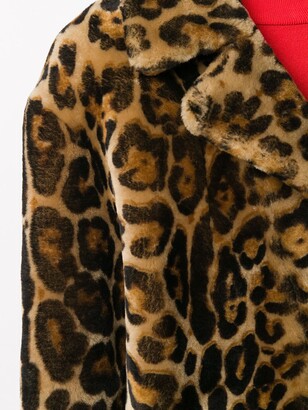 Liska Leopard Print Single-Breasted Coat