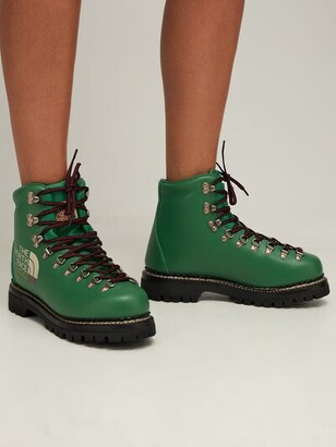 Gucci X The North Face Leather Hiking Boots in Green for Men
