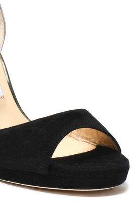 Jimmy Choo Pearl Metallic Leather-trimmed Suede Sandals