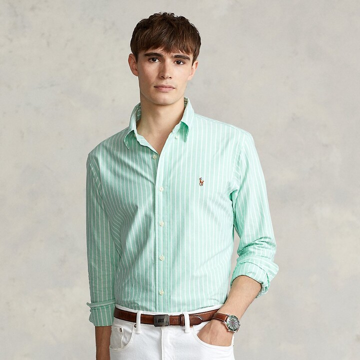 Green Mens Striped Oxford Shirt | Shop the world's largest collection of  fashion | ShopStyle