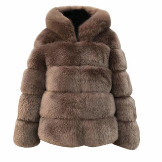 iHAZA Men Hoodie Winter Warm Thick Coat Jacket Faux Fur Parka Outwear Cardigan Overcoat 