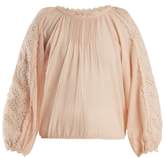 Thumbnail for your product : Vanessa Bruno Innocent Broderie Anglaise Cotton Blend Blouse - Womens - Light Pink